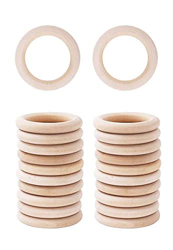 Natural Wood Rings for Crafts Macramé Wooden Rings for Crafts Natural Unfinished Wood Rings for Macrame Rings Knitting Jewelry Making