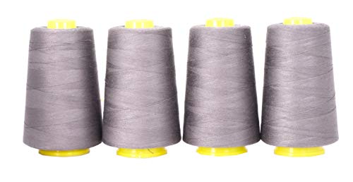 Mandala Crafts All Purpose Sewing Thread Spools - Beige Serger Thread Cones 4 Pack - 40s/2 24000 yds Beige Polyester Thread for Overlock Sewing