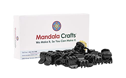 Mandala Crafts 48 Pcs Plastic Small Hair Clips for Women - Girls Mini Hair Clips - Tiny Hair Clips Small Claw Clips for Hair Black