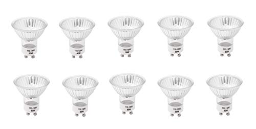 Mandala Crafts MR16 GU10 50W Dimmable Halogen Light Bulbs for Vent Hood Flood Light 120V 50 Watt Pack of 10