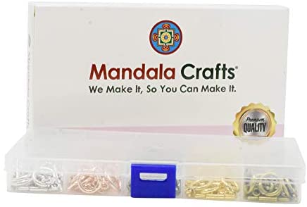 Mandala Crafts Glue on Bails for Pendant Jewelry Making, Cabochon Setting  Mix Kit; Gunmetal, Antique Bronze, Rose Gold, Gold, Silver Tone Heart 225
