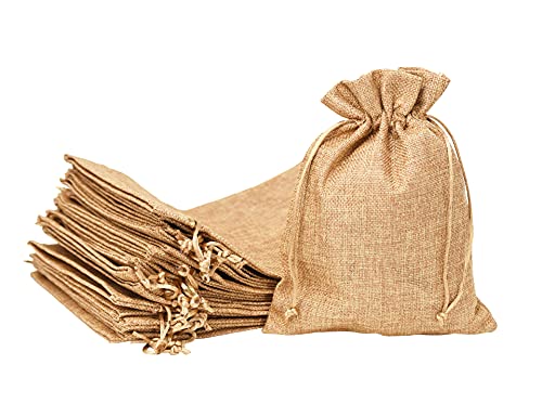Mandala Crafts Burlap Bags with Drawstring - Small Drawstring