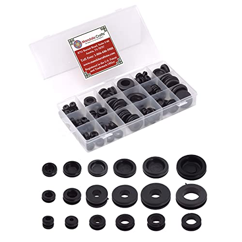 Rubber Grommet Kit Eyelet Ring Rubber Gasket Assortment - 225 Rubber Plugs for Holes for Wiring Automotive Plumbing Electrical Firewall Cable Wire