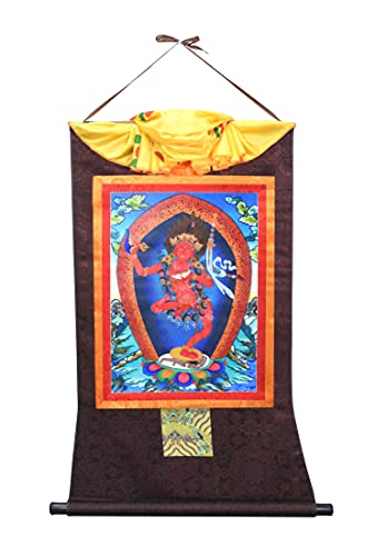 Mudra Crafts Thangka Wall Hanging Thanka Painting - Handmade Tibetan Thangka Painting - Tibetan Tangka for Meditation Yoga Buddhist Decor