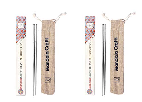 Set of 2 Titanium Reusable Chopsticks