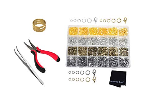 Mandala Crafts Lobster Clasp Open Jump Ring Finding Kit for Jewelry Making, Bracelet, Necklace Closure, Connecting Charms