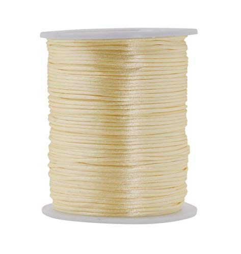 Mandala Crafts Nylon Satin Cord, Rattail Trim Thread for Chinese Knotting,  Kumihimo, Beading, Macramé, Jewelry Making, Sewing (1mm, 109 Yards, Navy  Blue) 