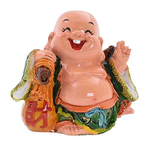 Laughing Happy Small Buddha Statue Figurine for Lucky Home Décor Gift