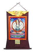 Mudra Crafts Thangka Wall Hanging Thanka Painting - Handmade Tibetan Thangka Painting - Tibetan Tangka for Meditation Yoga Buddhist Decor