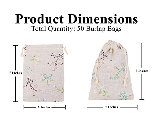 Mandala Crafts Burlap Bags with Drawstring - Small Drawstring