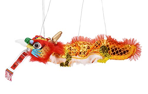 Mandala Crafts Hand String Puppet with Rod, Chinese Marionette Dragon Toy