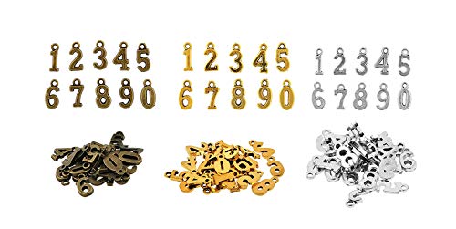 Assorted Colors Number Charms