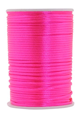 Mandala Crafts Satin Rattail Cord String from Nylon for Chinese Knot, Macrame, Trim, Jewelry Making