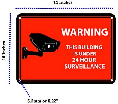 Close Up Security Camera Decal 24-Hour Video Surveillance Recording Warning Adhesive Window Stickers