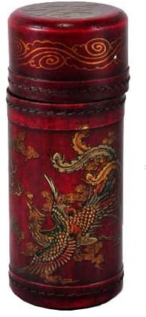 Chinese Red Leather Box Fortune Sticks