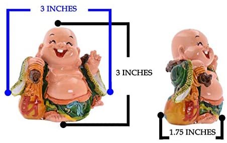 Laughing Happy Small Buddha Statue Figurine for Lucky Home Décor Gift