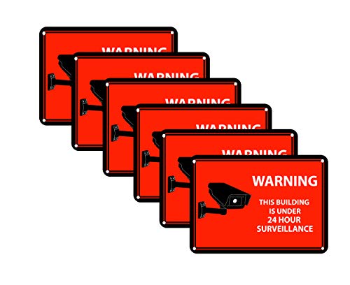 6 Red Surveillance Recording Decals