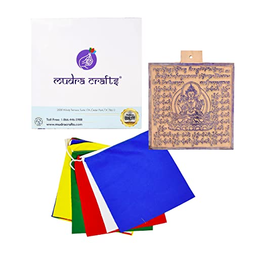 Chenrezig Tibetan Prayer Flags Make Your Own Printing Block with Blank Prayer Flags Nepalese DIY Making Kit