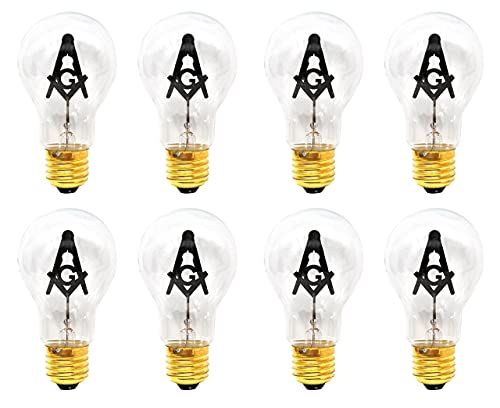 Mandala Crafts E27 3W Freemason Lightbulb Freemason Gifts for Men - Scottish Rite Shriners Prince Hall Masonic Gifts for Men  Freemason Square and Compass Emblem Light Bulb for Lodge Altar Decor