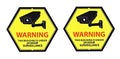 Yellow Surveillance Recording Warning Back Adhesive Window Stickers for Indoors or Outdoors