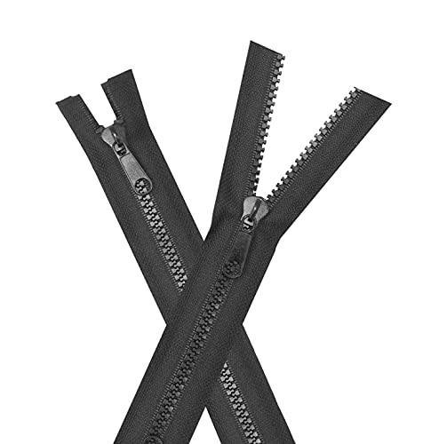 EZ-Xtend Lenzip #10 Separating Zipper For Canvas - Heavy Duty Cut To Length  w/Double Plastic Locking Zipper Slider Includes Stainless Steel Zipper