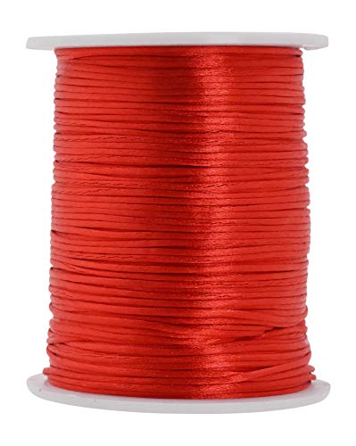 Mandala Crafts Satin Rattail Cord String from Nylon for Chinese Knot, Macrame, Trim, Jewelry Making