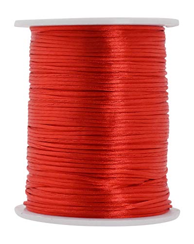 106 Yards Rattail Satin Cord 2mm Silver Silk Crafts Cords Christmas Beading  String for Necklace Macrame Friendship Bracelet Chinese Knot Dream