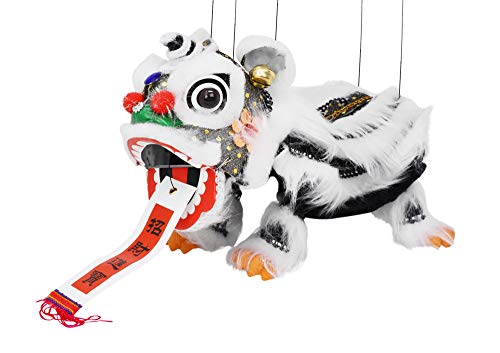 White and Black Marionette Lion String Puppet