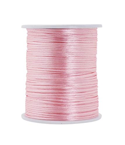 Mandala Crafts Satin Rattail Cord String from Nylon for Chinese Knot, Macrame, Trim, Jewelry Making