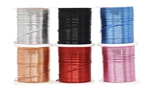 Mandala Crafts Anodized Aluminum Wire for Sculpting, Armature, Jewelry Making, Gem Metal Wrap, Garden, Colored and Soft, Assorted 6 Rolls