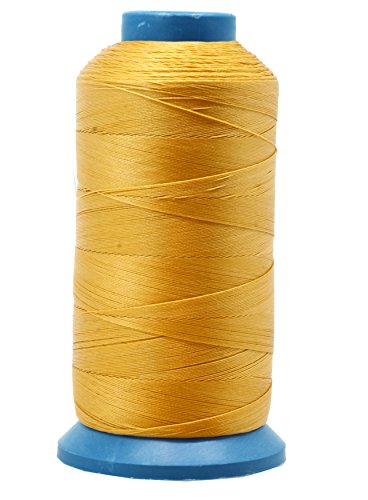 Mandala Crafts Bonded Nylon Thread for Sewing Leather, Upholstery, Jeans and Weaving Hair; Heavy-Duty; 1500 Yards Size 69 T70 (Tan) Tan