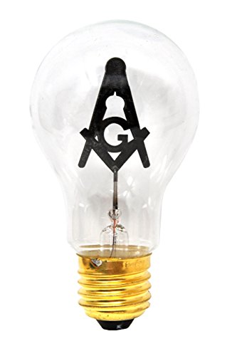 Mandala Crafts E27 3W Freemason Lightbulb Freemason Gifts for Men - Scottish Rite Shriners Prince Hall Masonic Gifts for Men  Freemason Square and Compass Emblem Light Bulb for Lodge Altar Decor