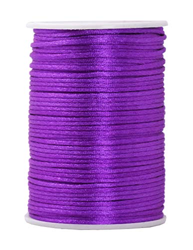 Mandala Crafts Satin Rattail Cord String from Nylon for Chinese Knot, Macrame, Trim, Jewelry Making