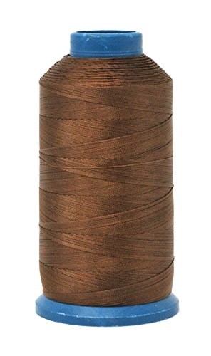 Mandala Crafts Bonded Nylon Thread for Sewing Leather, Upholstery, Jeans and Weaving Hair; Heavy-Duty - Russet Brown / T135#138 420d/3