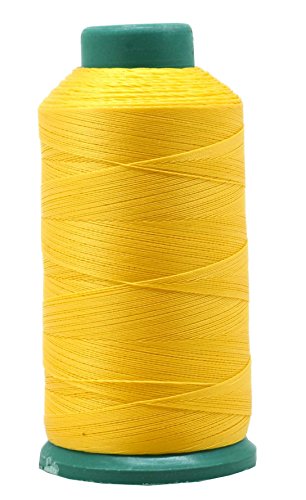 Mandala Crafts Bonded Nylon Thread for Sewing Leather, Upholstery, Jeans and Weaving Hair; Heavy-Duty; 1500 Yards Size 69 T70, Gold