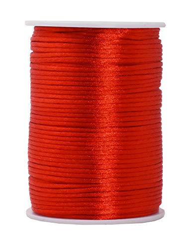 Mandala Crafts Satin Rattail Cord String from Nylon for Chinese Knot, Macrame, Trim, Jewelry Making