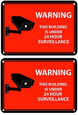 Security Camera Decal 24-Hour Video Surveillance Recording Warning Adhesive Window Stickers