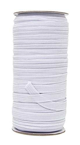 White Flat Braided Elastic Roll