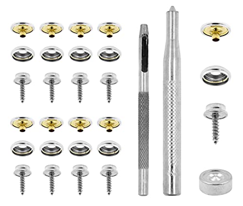 50Set Snap Fastener Kit Snaps Button Tool Stainless Steel for Marine Boat  Canvas