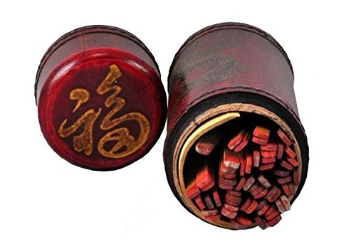 Chinese Red Leather Box Fortune Sticks