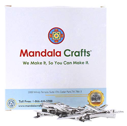 Mandala Crafts 50 PCs Hairdressing Metal Double Prong Hair Clips