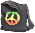 Mandala Crafts Crossbody Shoulder Boho Bag, Bohemian Hippie Sling Purse for Women, Gifts (Rasta Peace Sign)