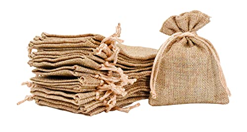 Mandala Crafts Burlap Bags with Drawstring - Small Drawstring Pouch Set - Bulk Rustic Linen Burlap Drawstring Bags for Burlap Gift Bags Wedding Party Coffee Candy Favor Bags 20 PCs