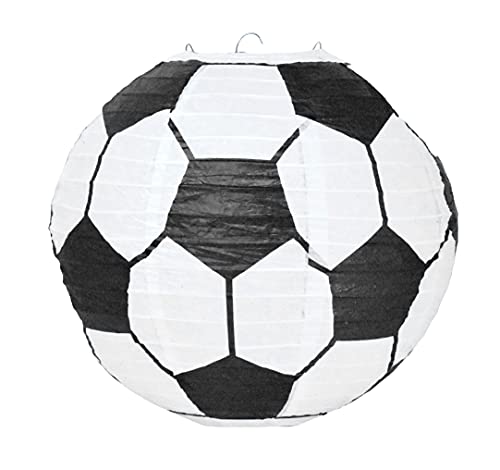 Hanging Soccer Paper Lanterns with Lights for Soccer Party Decorations Soccer Decorations for Party Lantern Soccer Décor for Soccer Birthday Party Decorations Set of 5