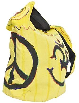 Hippie Bag - Boho Bag - Hobo Hippie Purse - Indie Style Hippie Crossbody Bag - Bohemian Sling Shoulder Bag Om Symbol Peace Sign