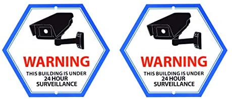 Security Camera Decal 24-Hour Video Surveillance Recording Warning Back Adhesive Window Stickers