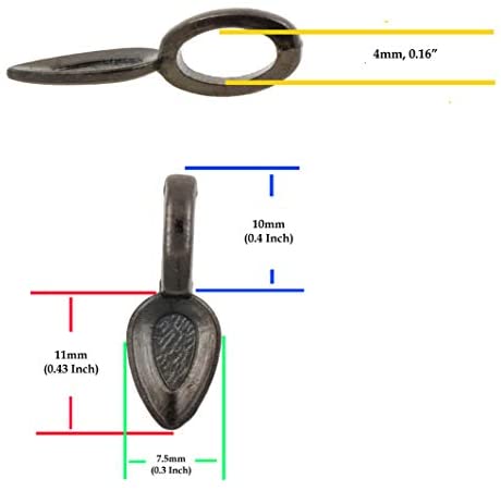 Measurements of Glue on Bails for Pendant Jewelry Making