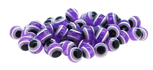 Evil Eye Beads in a Plastic Case, Purple