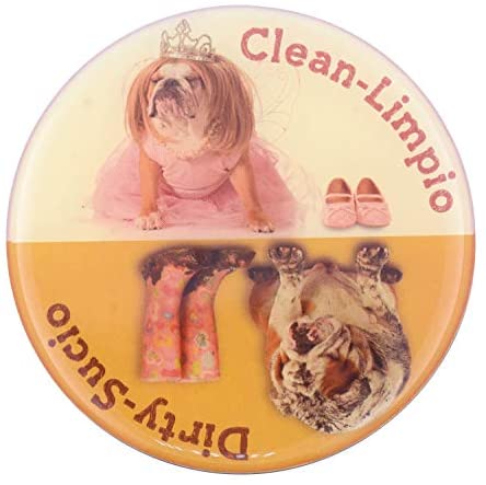 Dishwasher Magnet Clean Dirty Sign Indicator with English Spanish for Stainless Steel Dishwashers