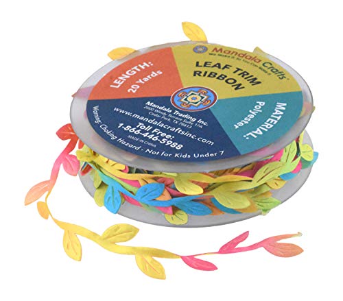 Mandala Crafts Rainbow Leaf Ribbon for Crafts - Leaf Trim Ribbon – Lea –  MudraCrafts
